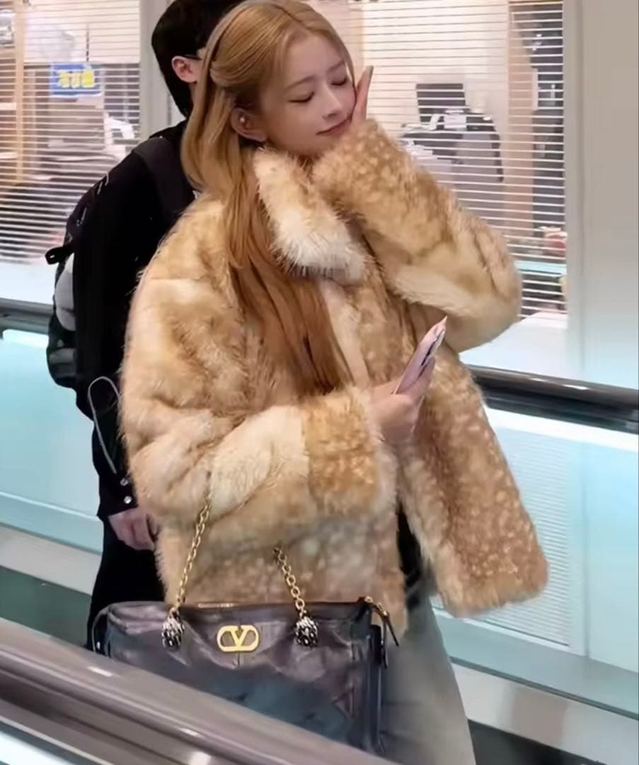 IVE レイ着用 バンビ柄 ファージャケット n.k atelier