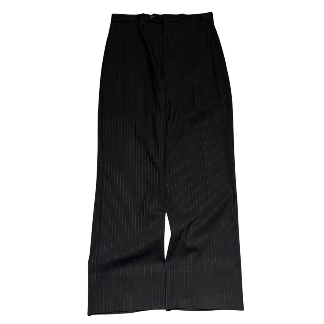 GIORGIO ARMANI ライトウール ストライプ ワイド スラックス