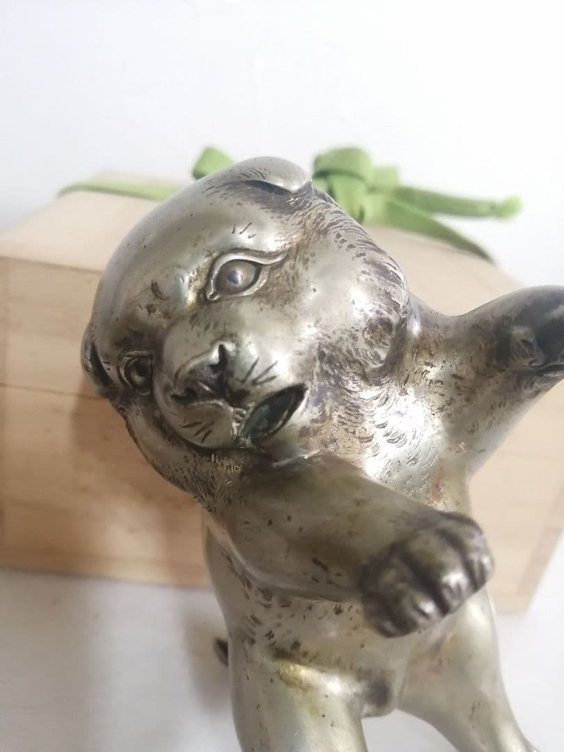 作家物 金工師 如湖作 仔犬 白銅 770g