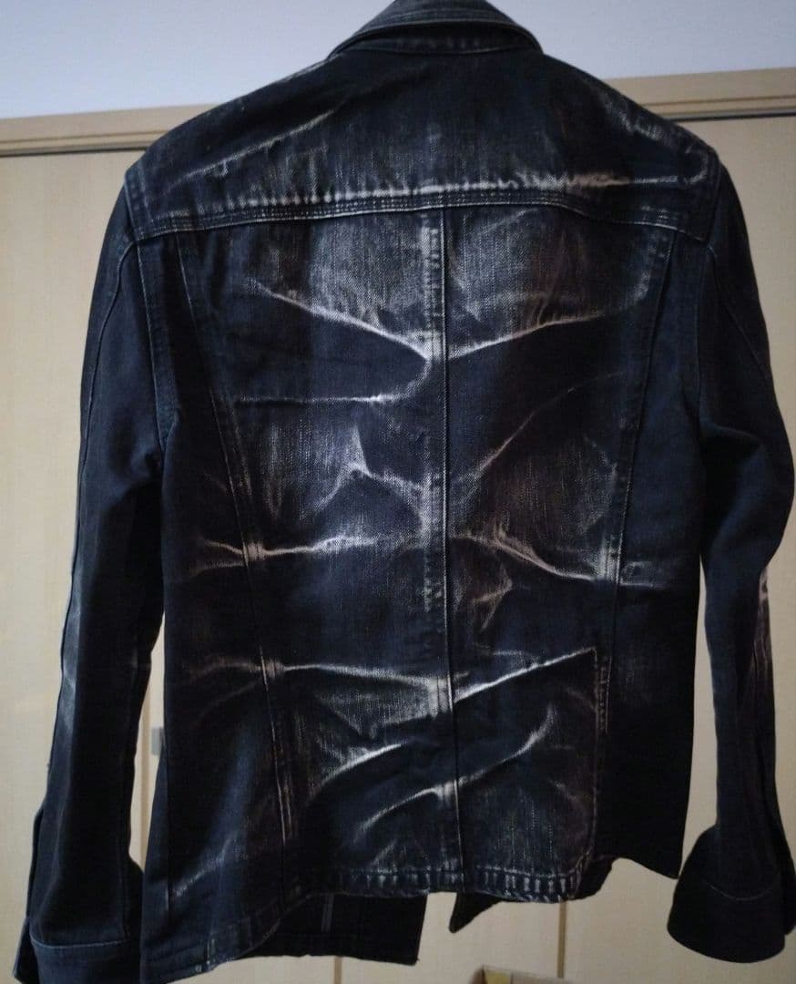 ダメージ加工　BLACK　デニムジャケット