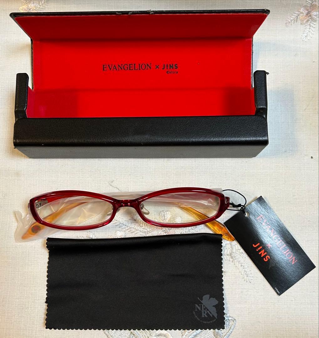 【新品未使用】エヴァンゲリオン× JiNSメガネ アスカモデル　度無し