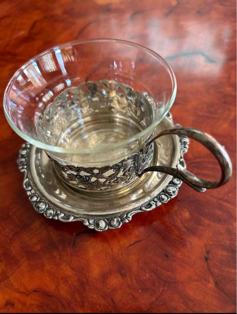 空セット　銀製カップとソーサー 800刻印