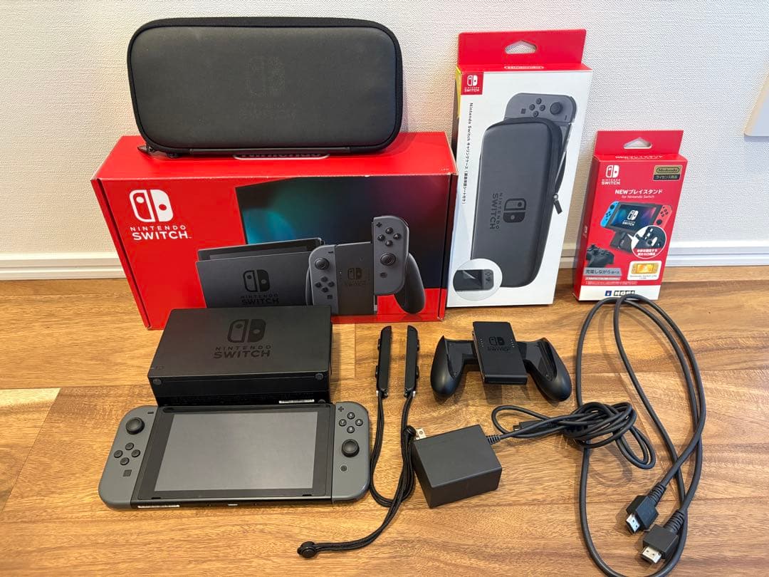 【美品】Nintendo Switch 本体 グレー バッテリー強化版