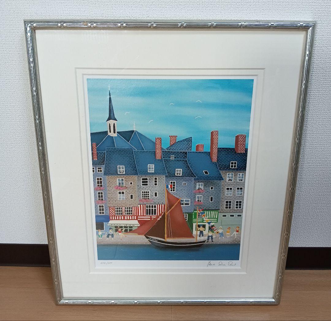 【限定434/600・美品】ヨランダ・ドュヴァル『港町の風景』リトグラフ