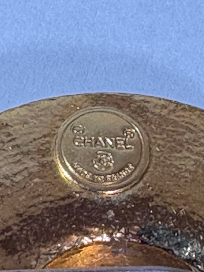 CHANEL 本物保証 ピンブローチ 麦わら帽子 5.3cm ゴールドカラー