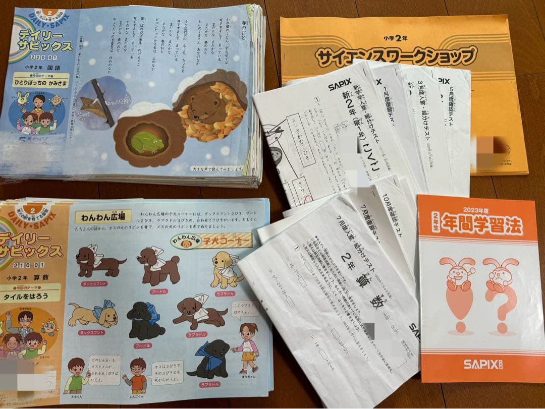 サピックスsapix 2023 2年生　テキスト 1年分　欠番なし