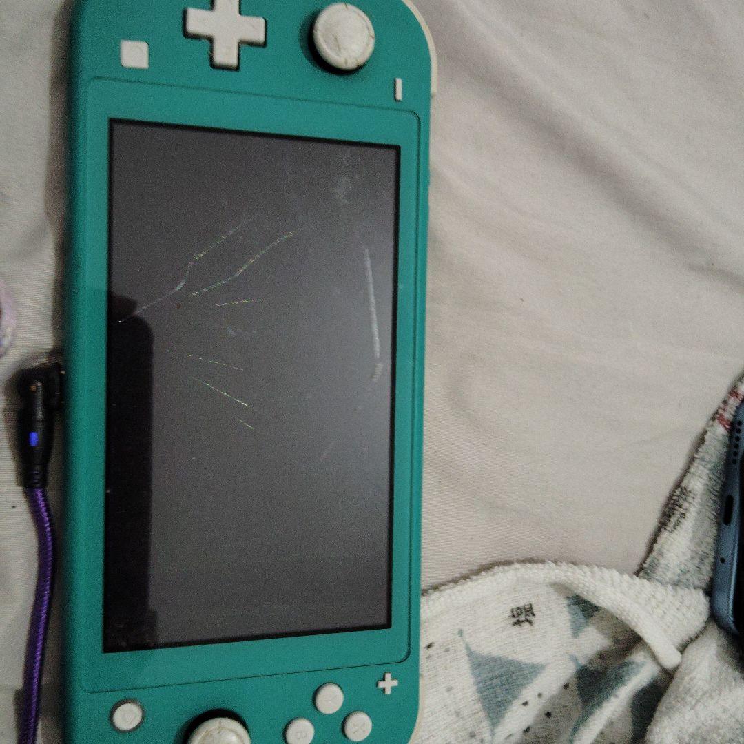 Nintendo Switch Lite ターコイズ 画面ひびあり