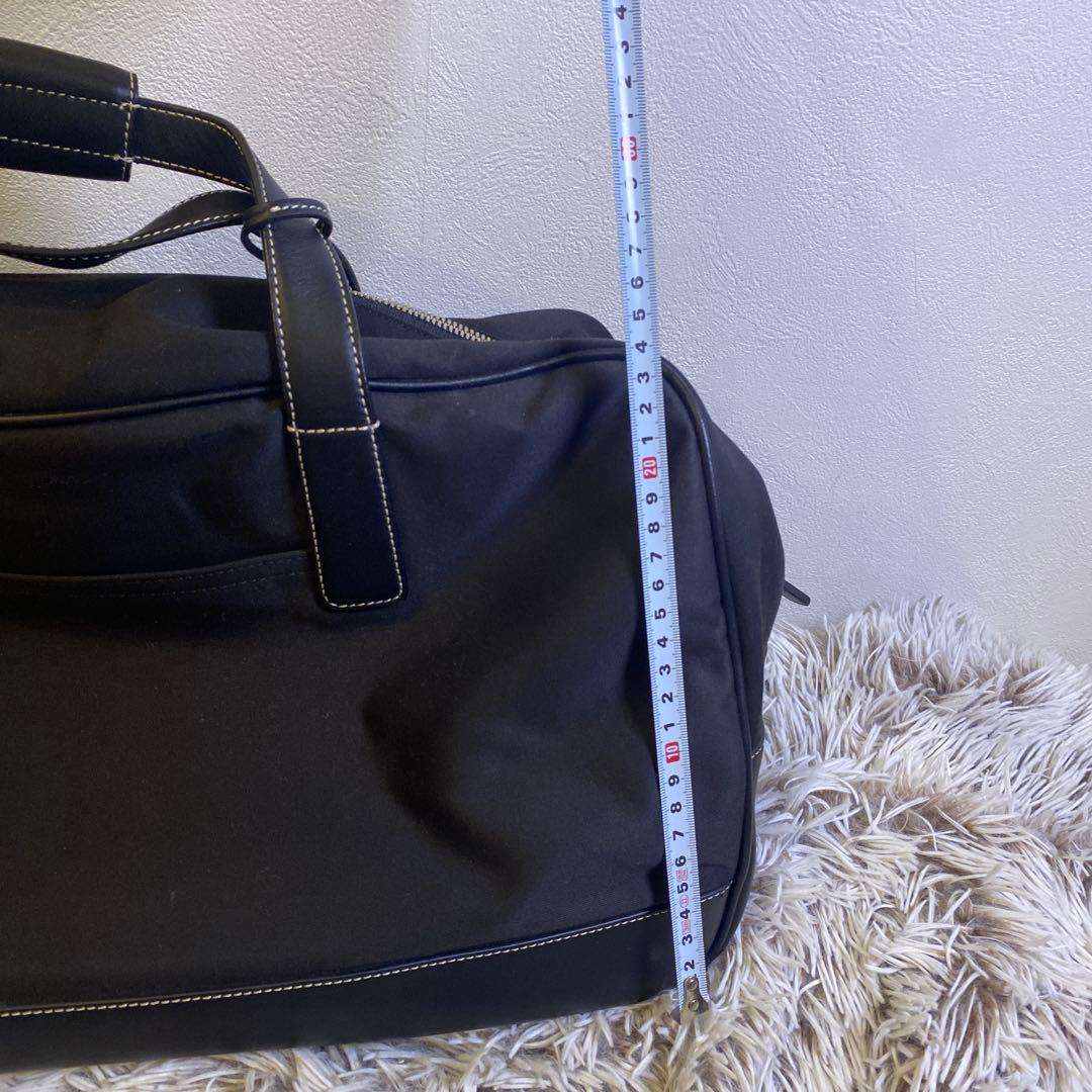 【美品】COACH コーチ　ブラック ボストンバッグ　レザー　ナイロン