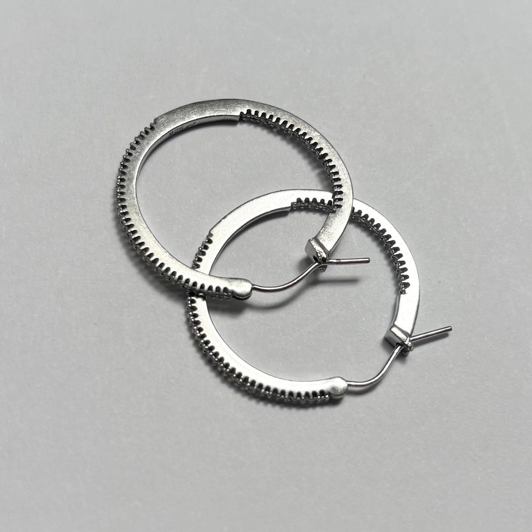ナバホ シルバー925 ヴィンテージ デザインフープ ピアス