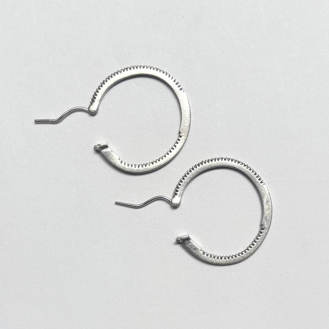 ナバホ シルバー925 ヴィンテージ デザインフープ ピアス
