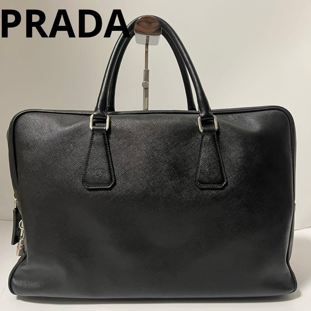 ✨良品✨　PRADA ビジネス　ハンドバッグ　レザー　革　　黒　レザー