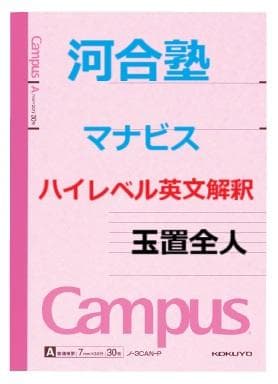 【河合塾マナビス】『ハイレベル英文解釈　玉置全人先生　第1講授業ノート』　　+α