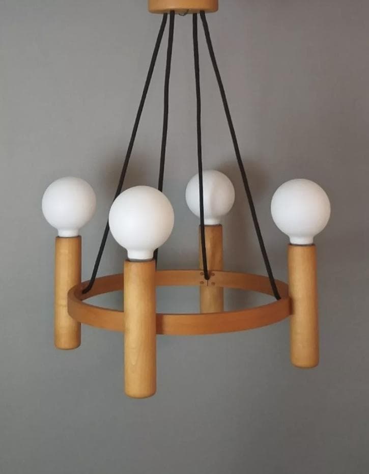 ★超激レア美品★ Domus ４灯シャンデリア ブナ材 ドムズ 照明