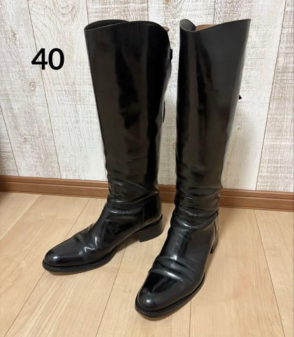 25.5～26㎝★美品SARTORE ジョッキーロングブーツ40 サルトルバック
