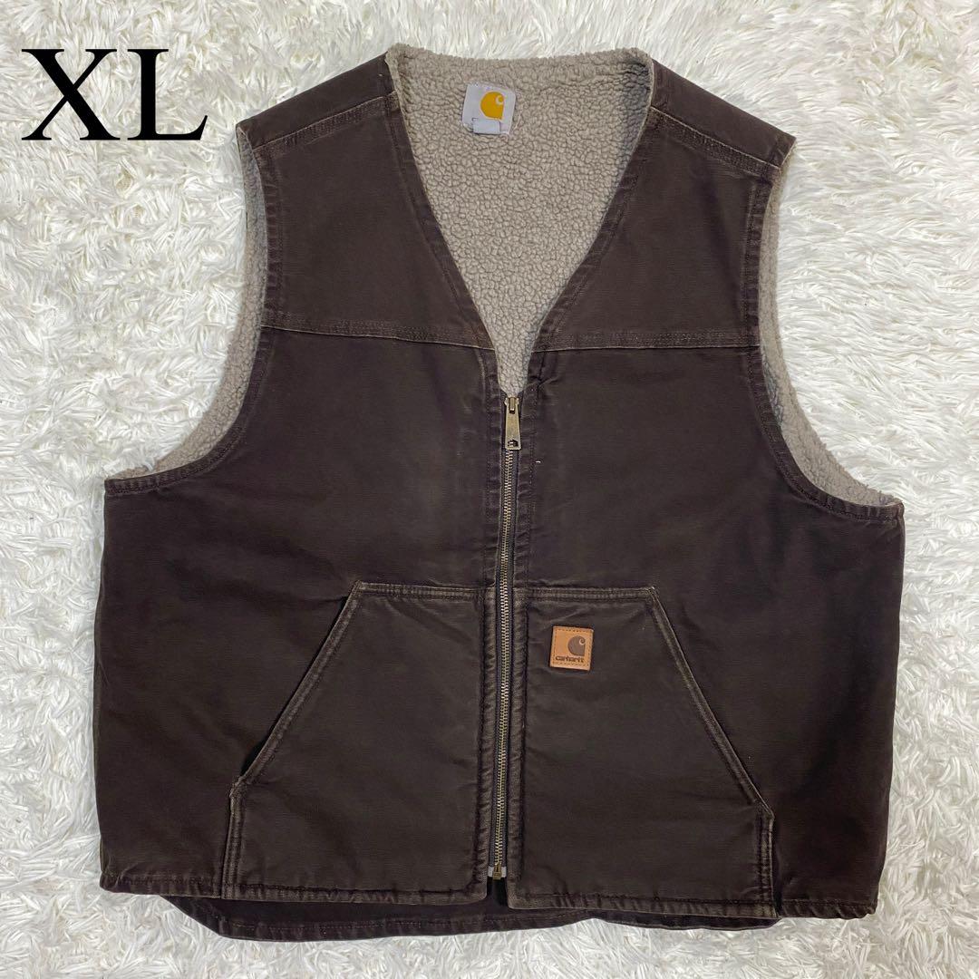 carhartt カーハートV26 ダックボアベスト　ダークブラウン　フェード