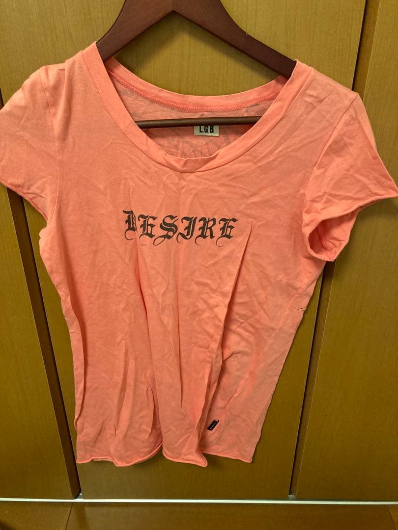 LGB DESIREプリント 半袖Tシャツ ピンク