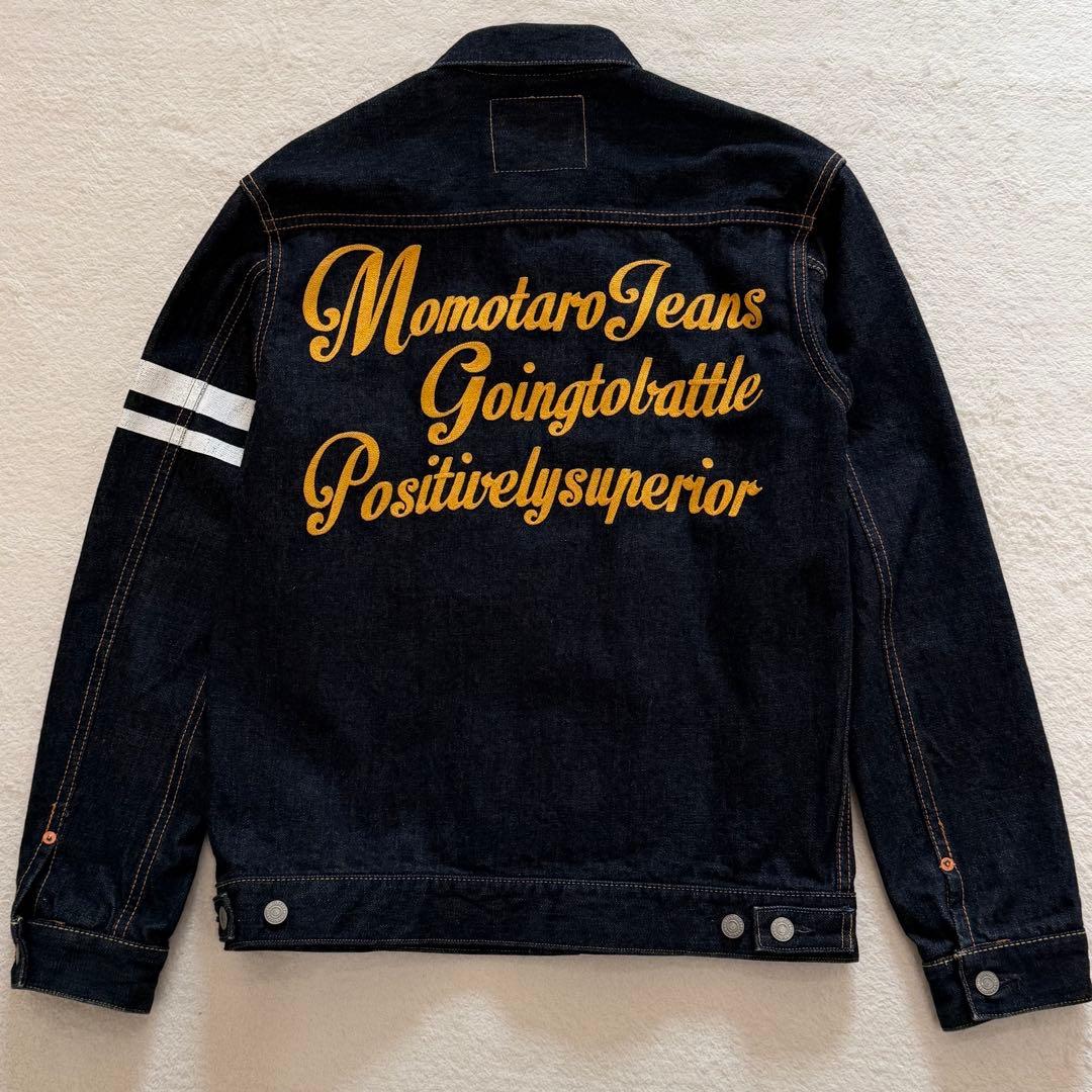 桃太郎ジーンズ　デニムジャケット　出陣　赤耳　濃紺　バック刺繍　日本製　XL