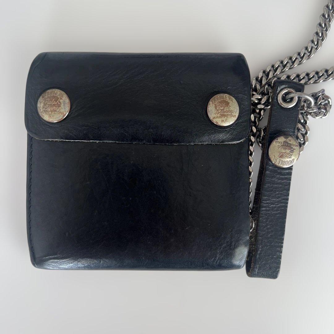 RRL 黒レザー二つ折り財布