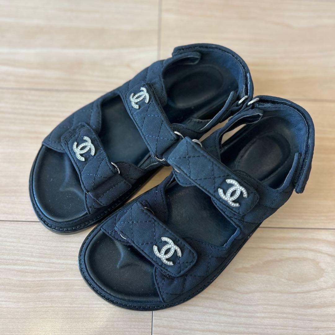CHANEL ブラック スポーツサンダル　36