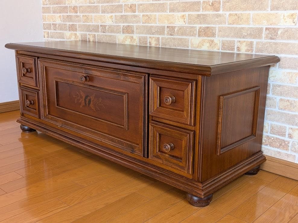 サイドボード　テレビ台　キャビネット　イタリア製　象嵌 アンティーク家具