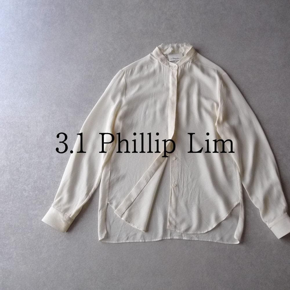 3.1 フィリップリム シルク100%のブラウス シャツ ホワイト C463