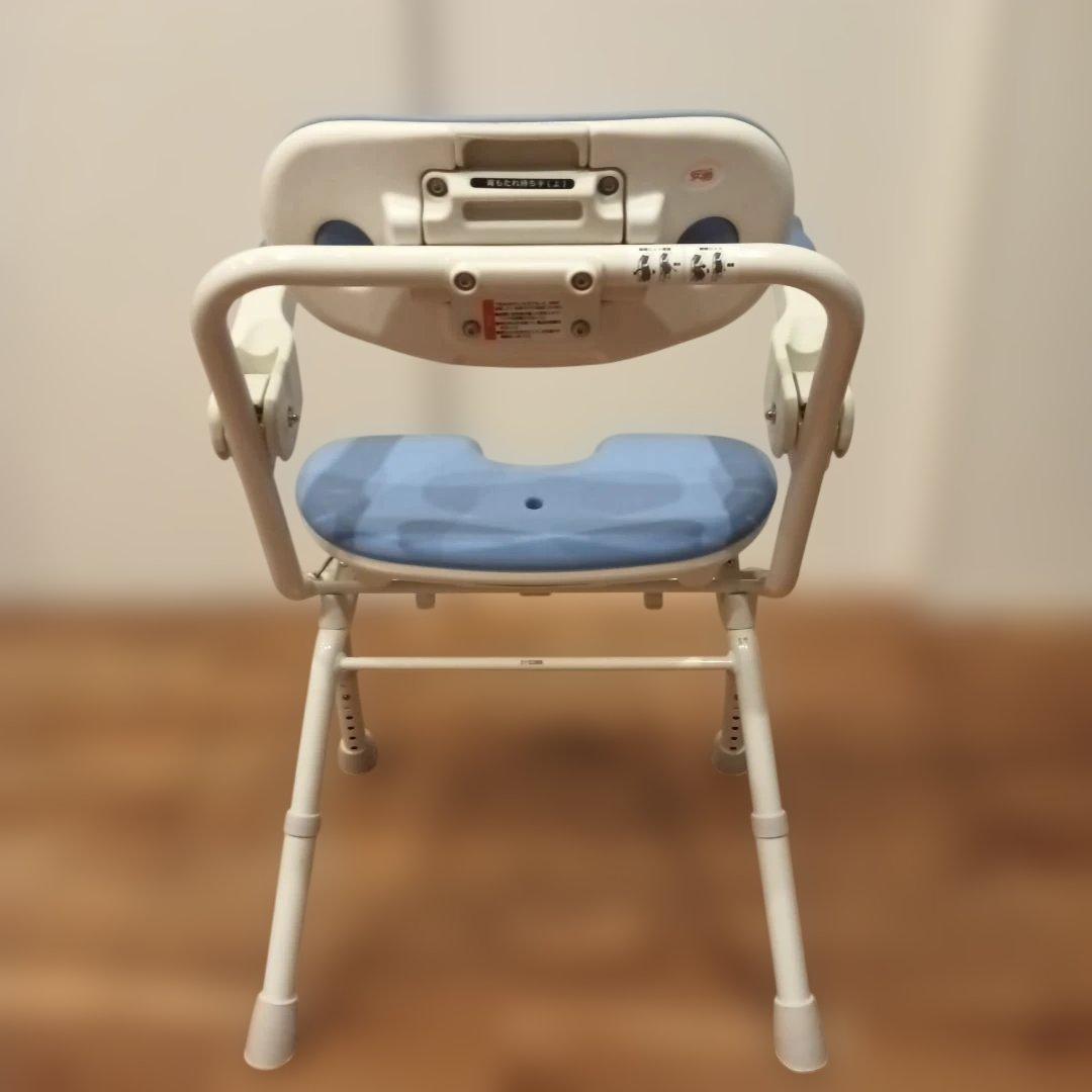 アロン化成 楽らく開閉シャワー ベンチU ブルー　安寿