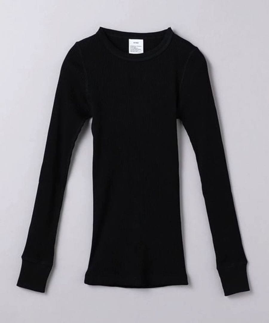 【極美品】HYKE ハイク　リブ ロングスリーブ カットソー　ブラック