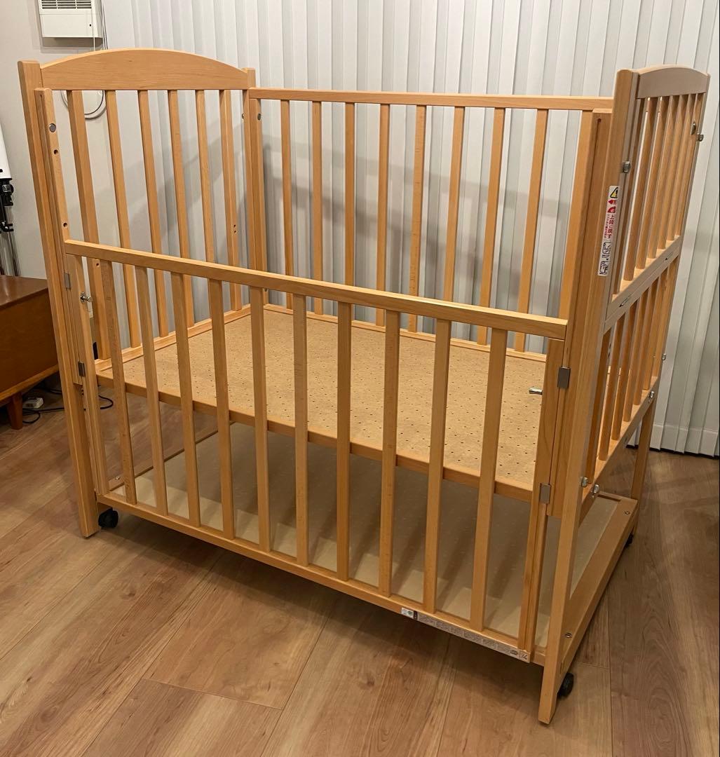 KATOJI｜ベビーベッド ハイタイプベッド ツーオープン（ナチュラル）日本製