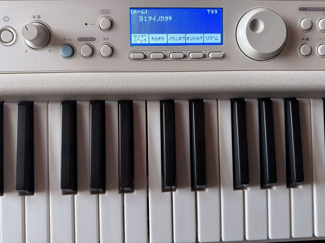 CASIO LK-520 ホワイト61鍵電子キーボード譜面台付