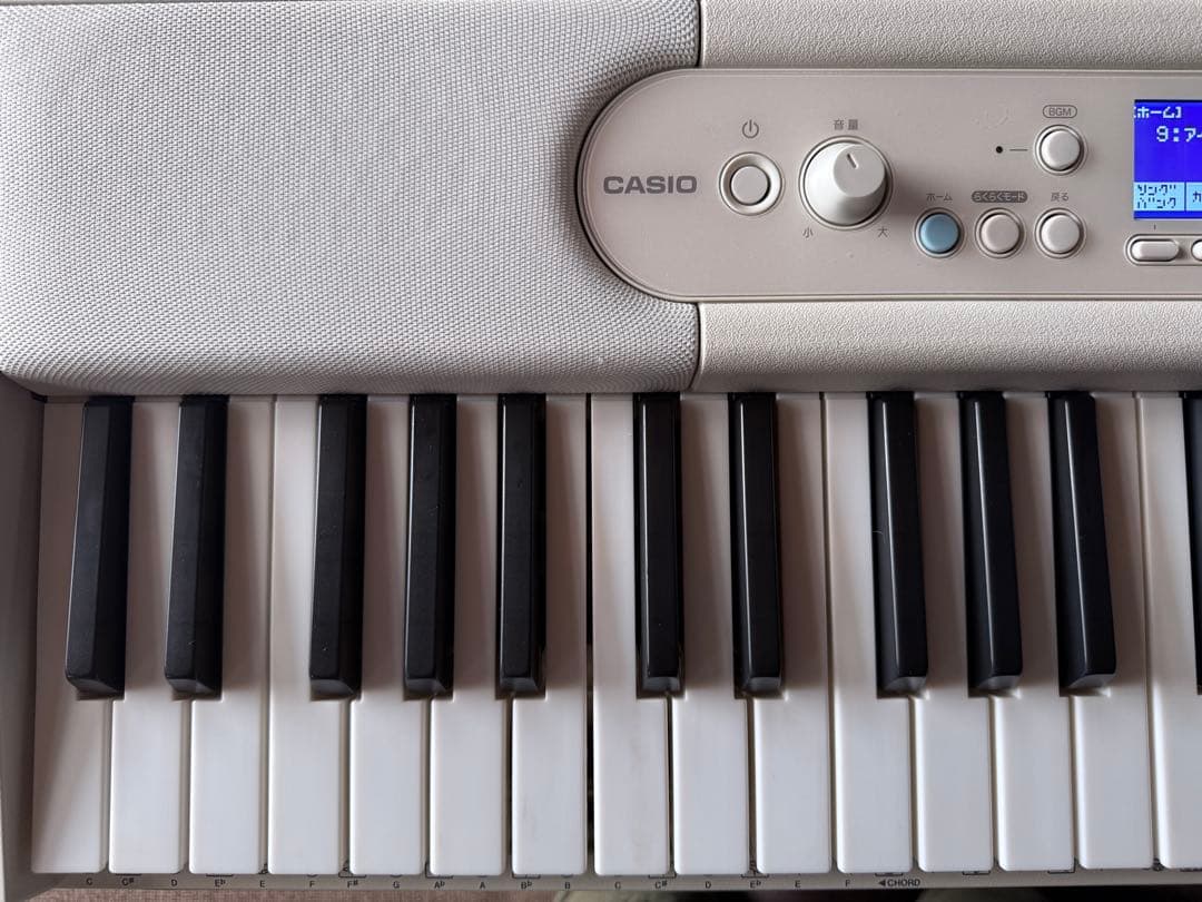 CASIO LK-520 ホワイト61鍵電子キーボード譜面台付