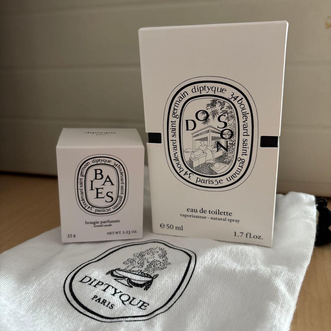 diptyque ドソン、キャンドル　ベ、巾着付き