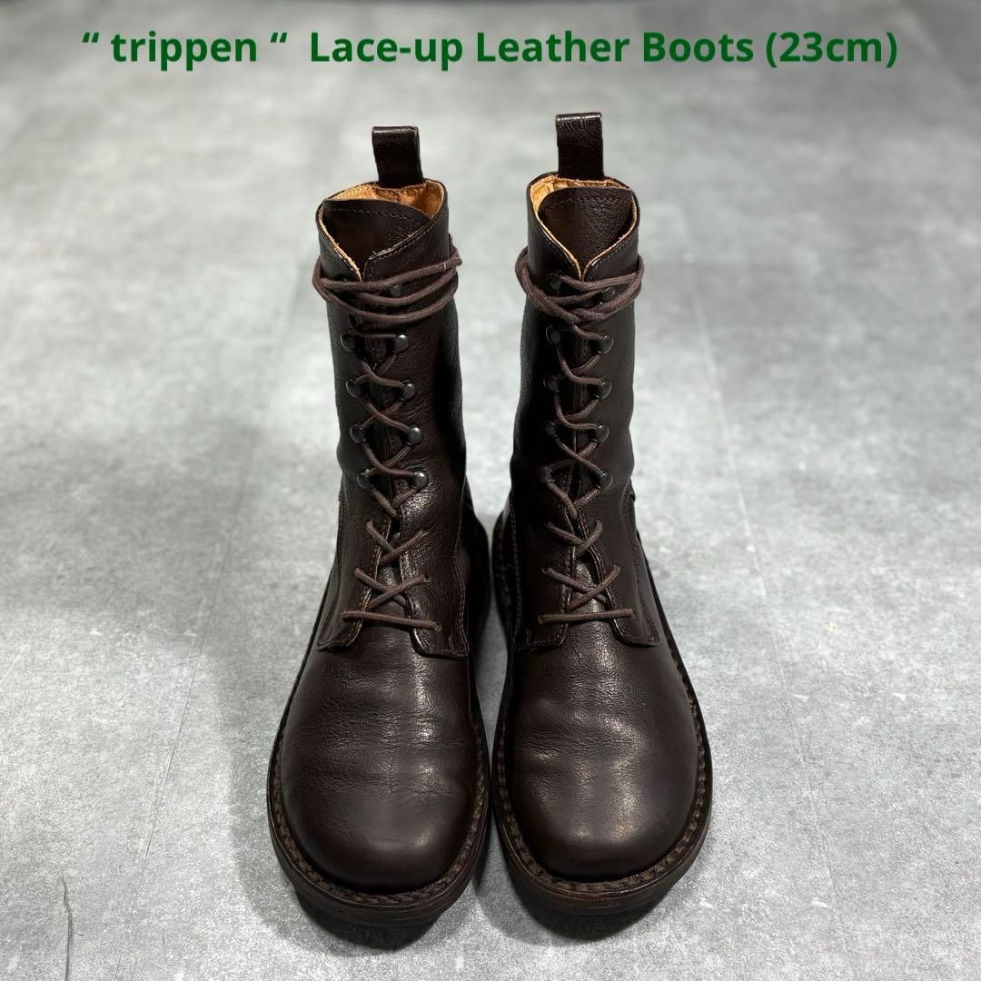 trippen トリッペン レースアップ レザーブーツ 23cm ブラウン