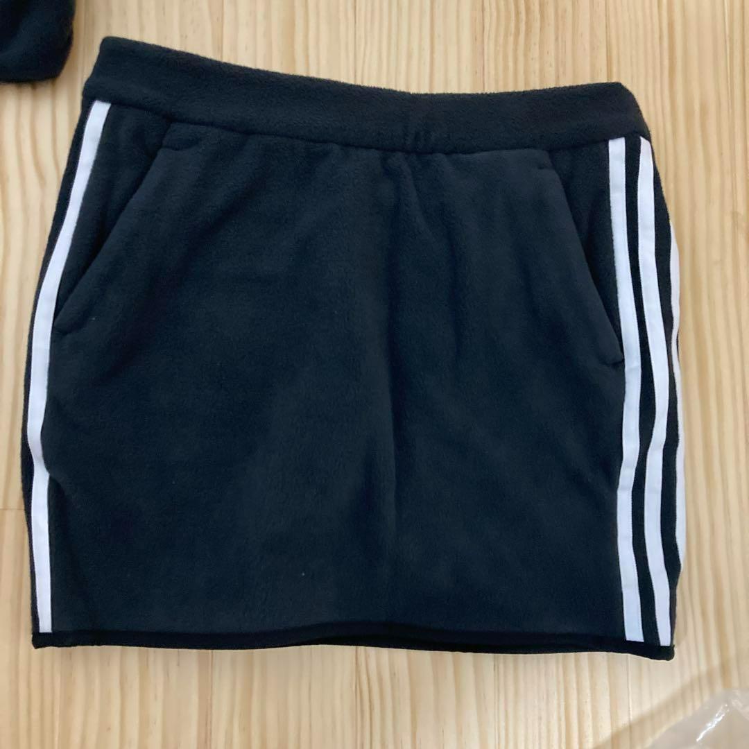 新品adidas ジップアップジャケット 黒　フリースセットアップ　ゴルフ秋冬