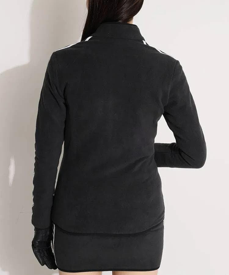 新品adidas ジップアップジャケット 黒　フリースセットアップ　ゴルフ秋冬