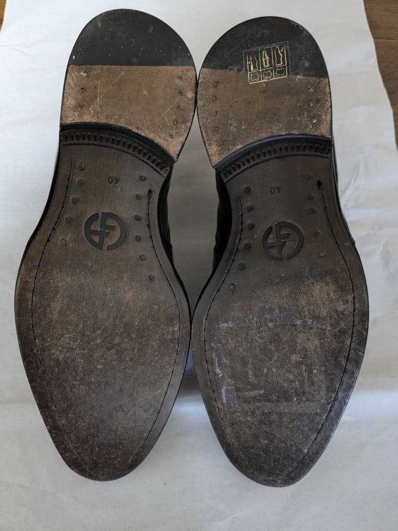 エ*ド様 GIORGIO ARMANI ジョルジオ・アルマーニ エナメルブラック