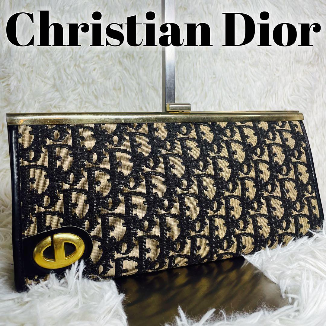 訳あり♡Dior✨クリスチャンディオール　トロッター　がま口　パーティバッグ