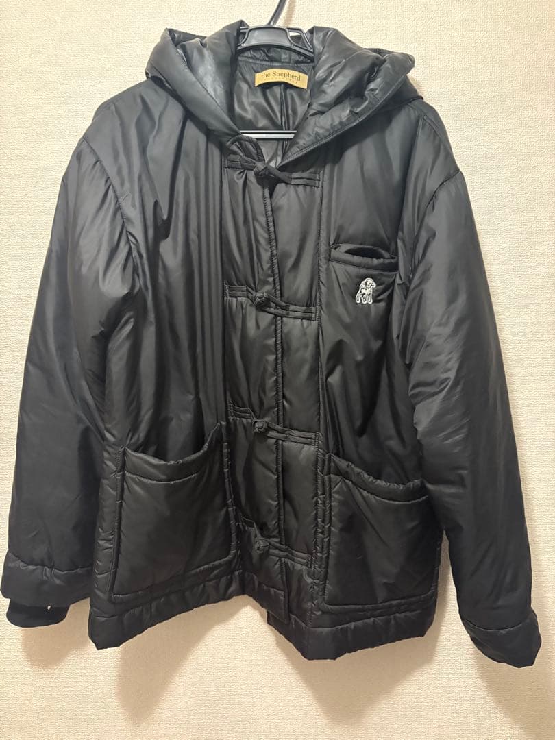 the Shepherd チャイナデザイン ナイロンジャケット　黒色