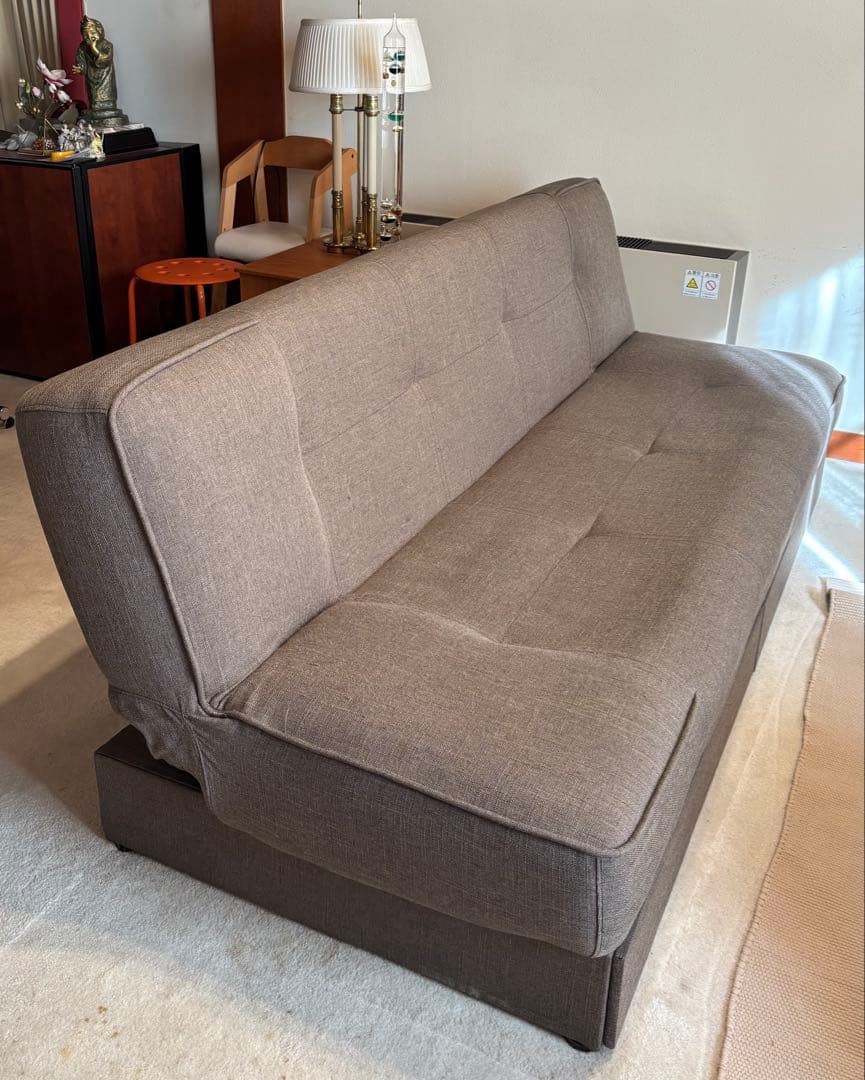 期間限定！美品！ニトリ　190cm幅ゆったりソファベッド 引き出し収納付き