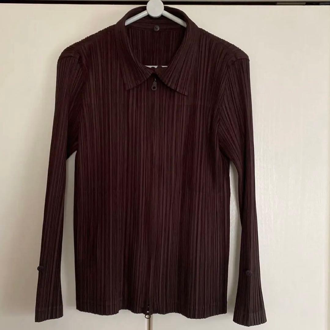 最終金額❗️極美品　プリーツプリーズ　長袖シャツ　ファージャケット　トップス