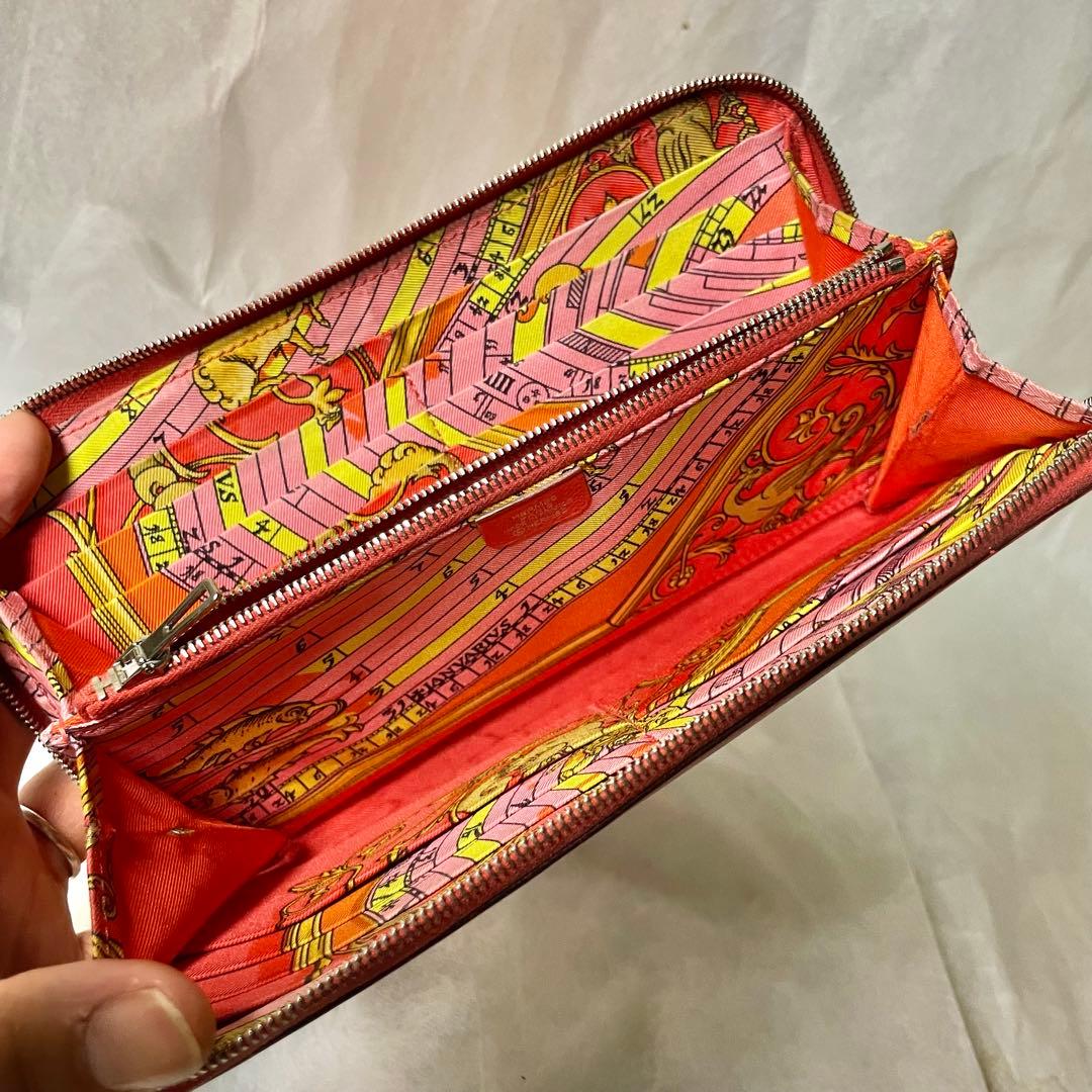 HERMES アザップロングシルクイン ヴォーエプソン長財布ラウンドファスナー