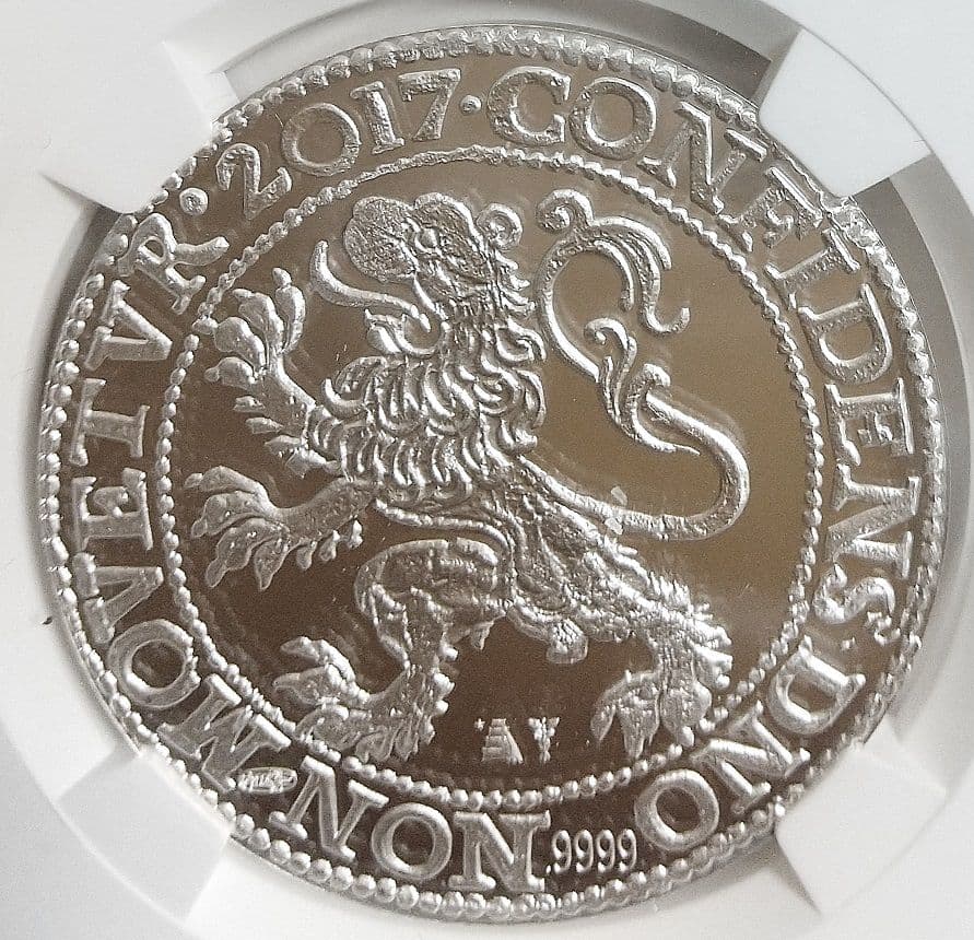 2017年 オランダ ライオンダラー 1オンス銀メダル PF70 特別ラベル