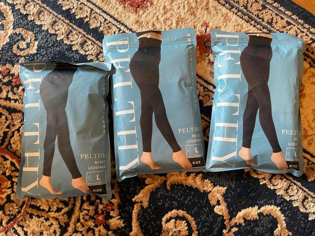 PELTHY 着圧レギンス Lサイズ ブラック 3個セット　ベルミス