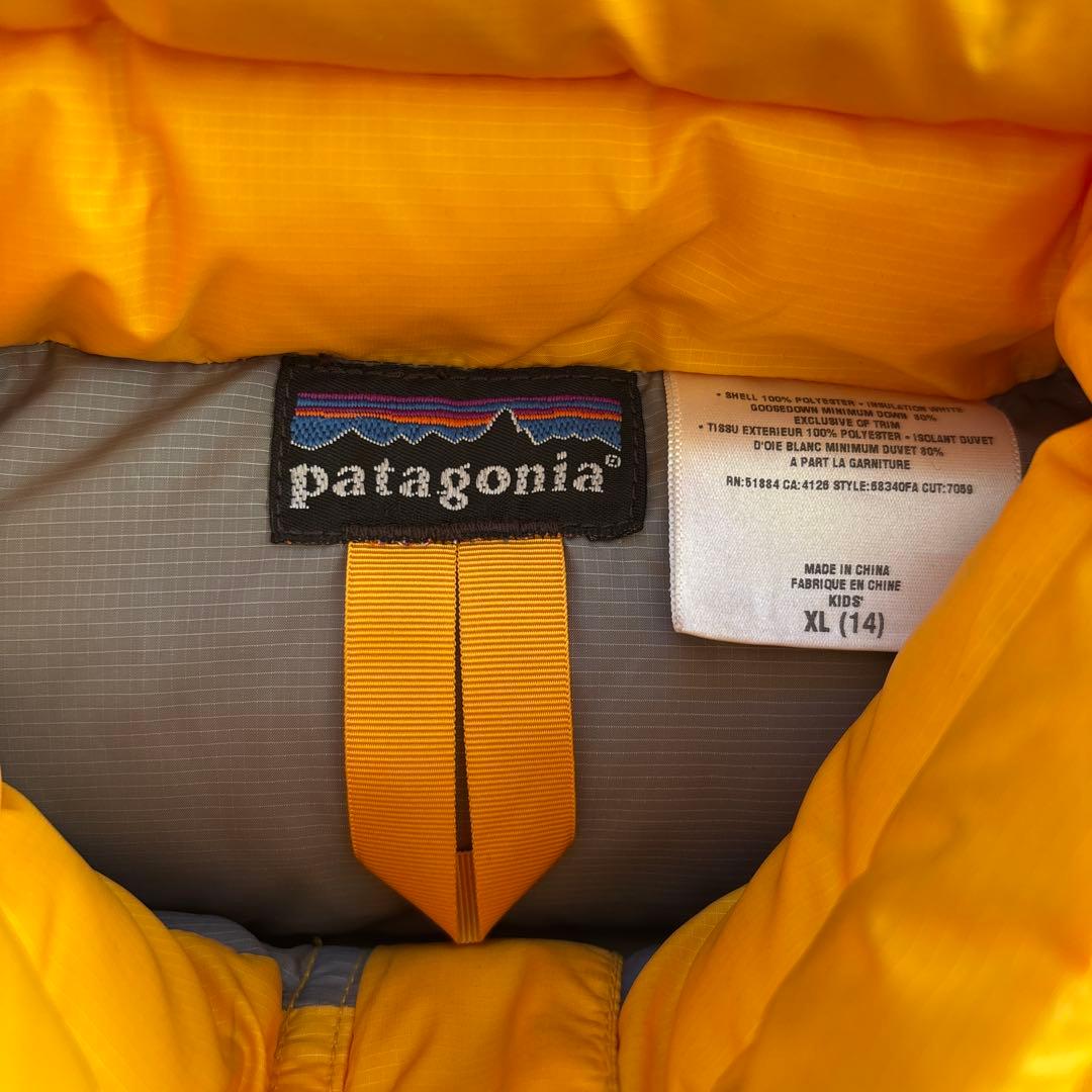 美品　patagonia ダウンベスト　ホワイトグースダウン　希少　イエロー