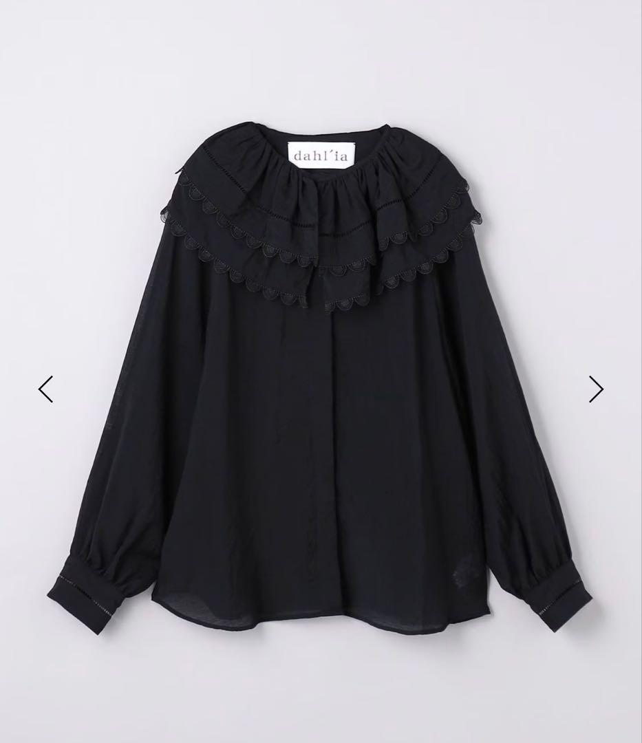 ＜dahl’ia＞ビッグフリルカラー シャツ