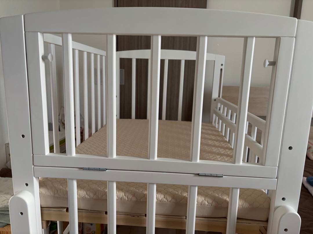 美品　【直接取引限定】大和屋　ミニベビーベッド ホワイト