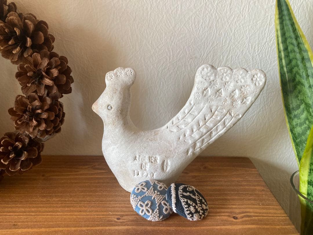 鹿児島睦　陶器　置物　鳥