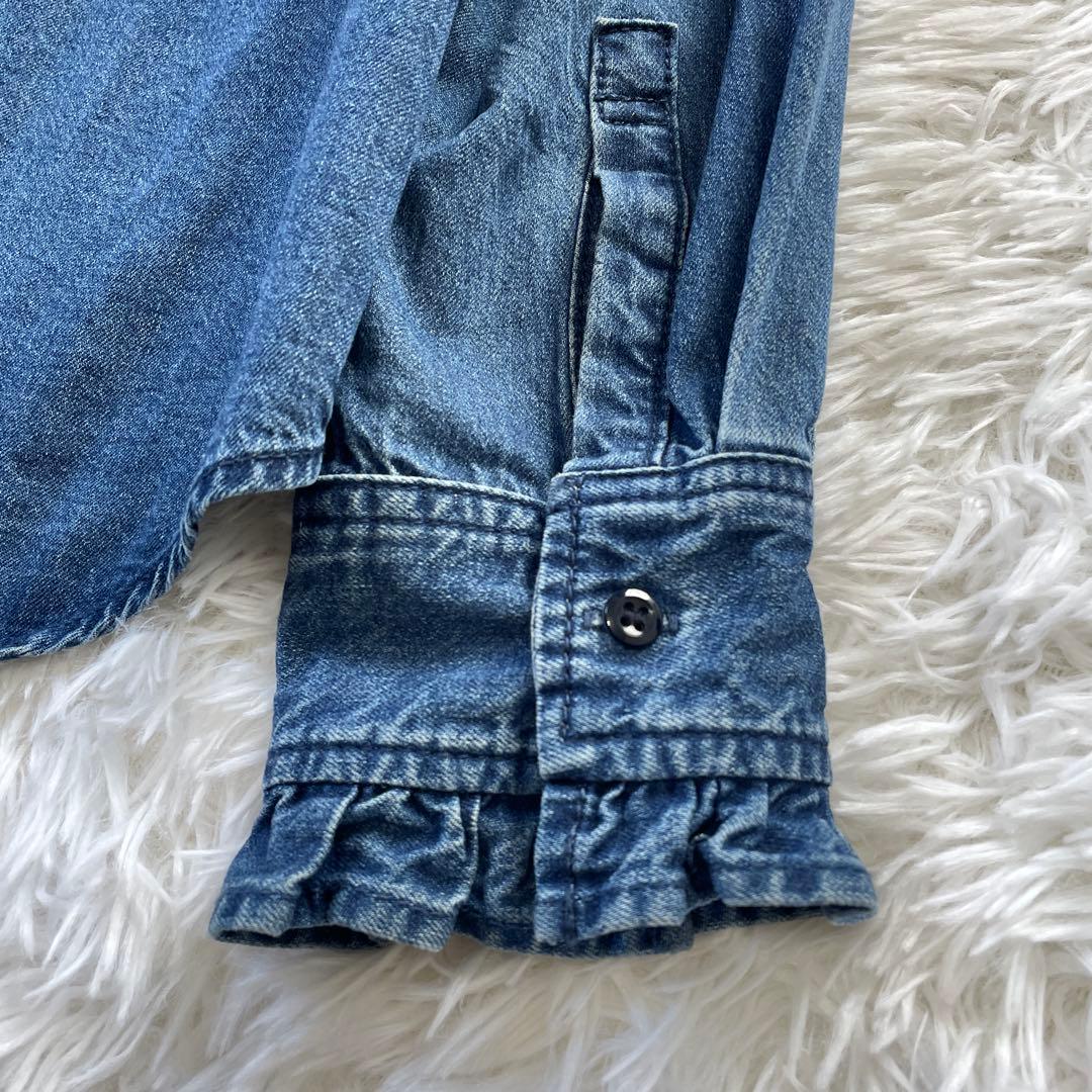 【美品】ジャーナルスタンダードレリューム デニムフリルシャツ フリー