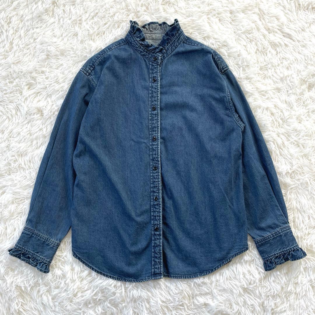 【美品】ジャーナルスタンダードレリューム デニムフリルシャツ フリー