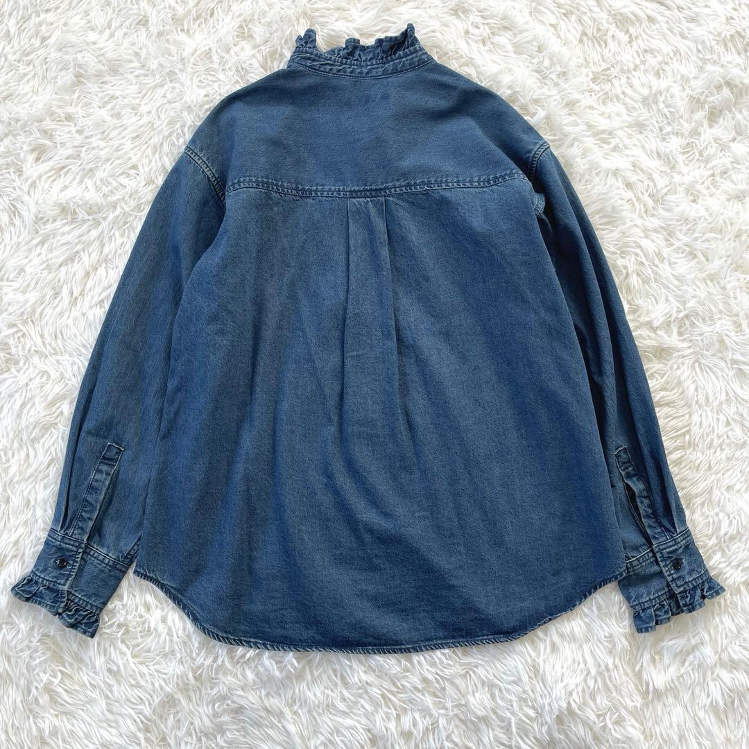 【美品】ジャーナルスタンダードレリューム デニムフリルシャツ フリー