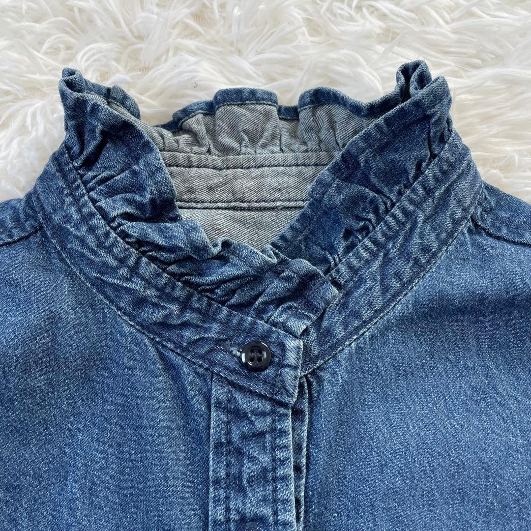 【美品】ジャーナルスタンダードレリューム デニムフリルシャツ フリー